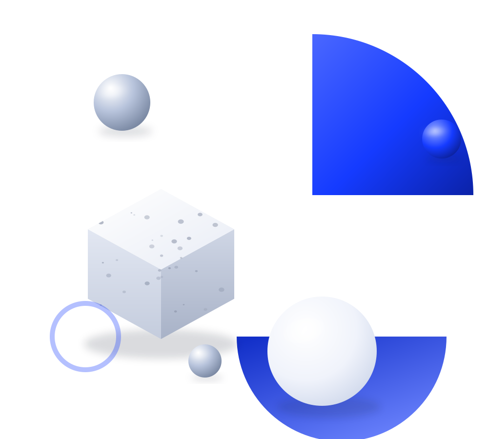 Abstract three-dimensional shapes illustrating structured company reference data